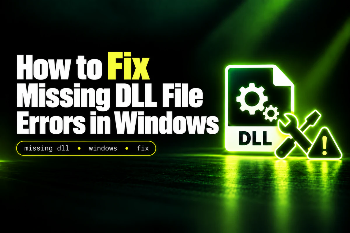 How to Fix Missing DLL File Errors in Windows — illustrated DLL guide thumbnail
