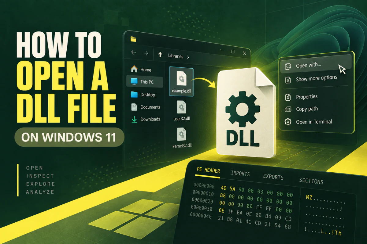 How to Open a DLL File on Windows 11 Safely — illustrated DLL guide thumbnail